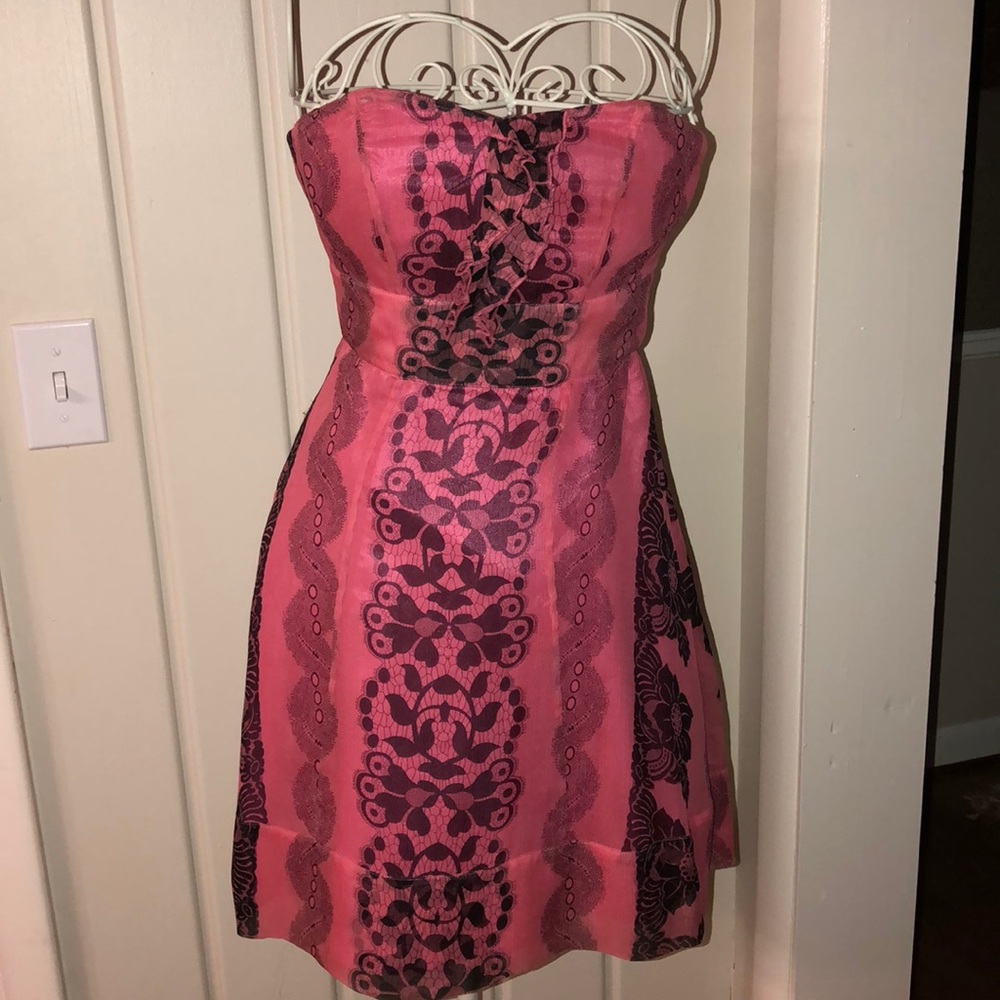 Pink and black dress
